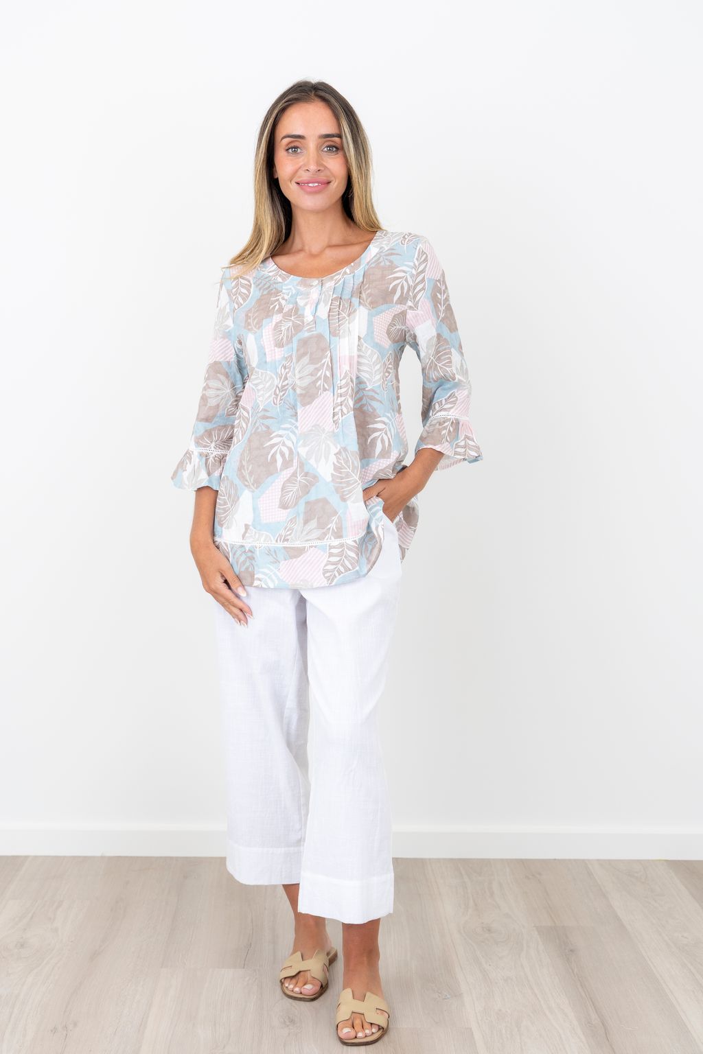 Renoma Sahara Sands Pintuck Organic Cotton Top