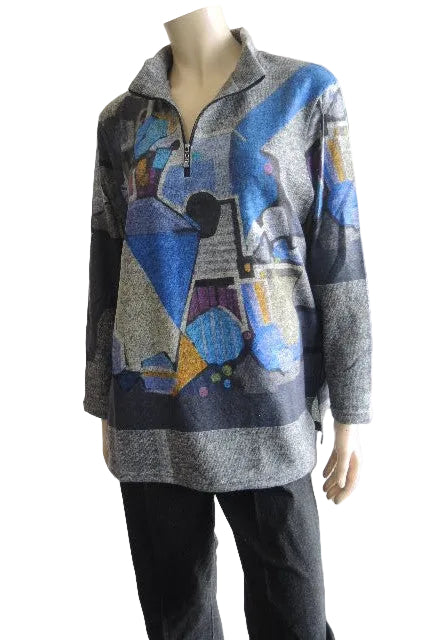 LS Collection Zip Neck Top