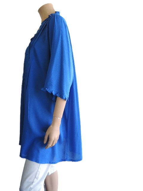 Party Girl Plain Pintuck Top (Green or Cobalt)