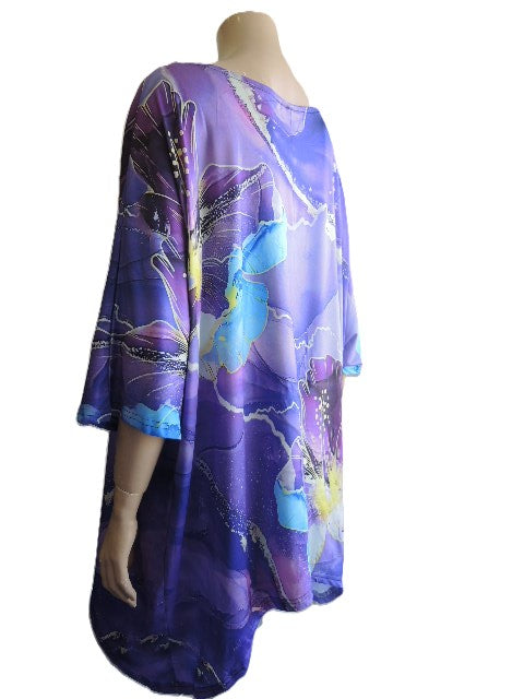 Purple Patterned Stretch Top
