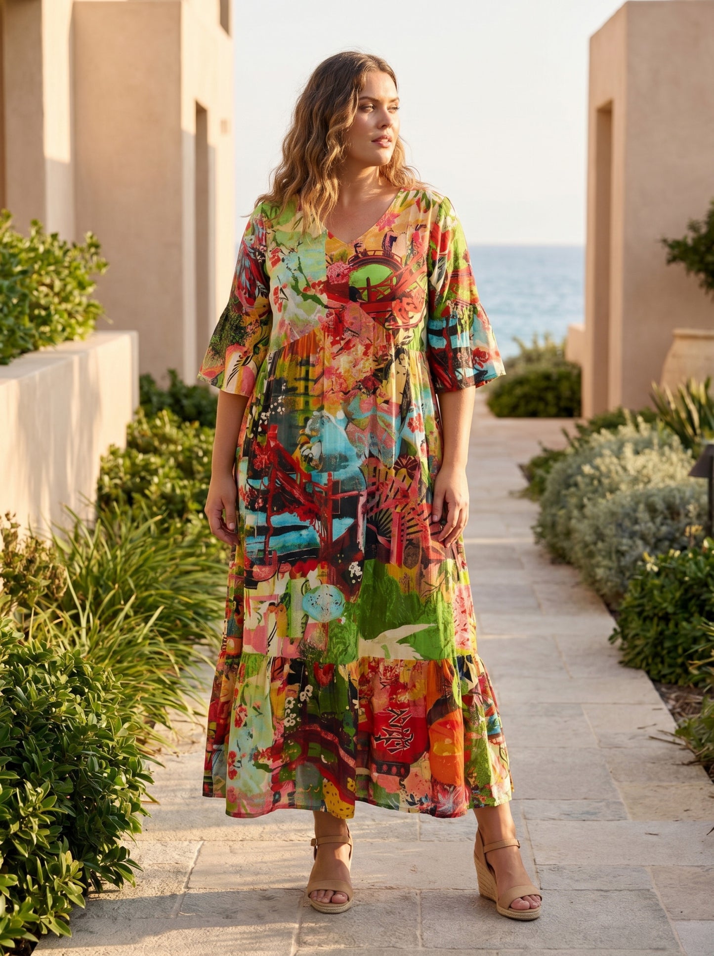 Orientique Jardin Exotique Maxi Dress
