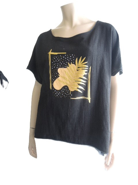 Orientique Printed Cotton Blend Top