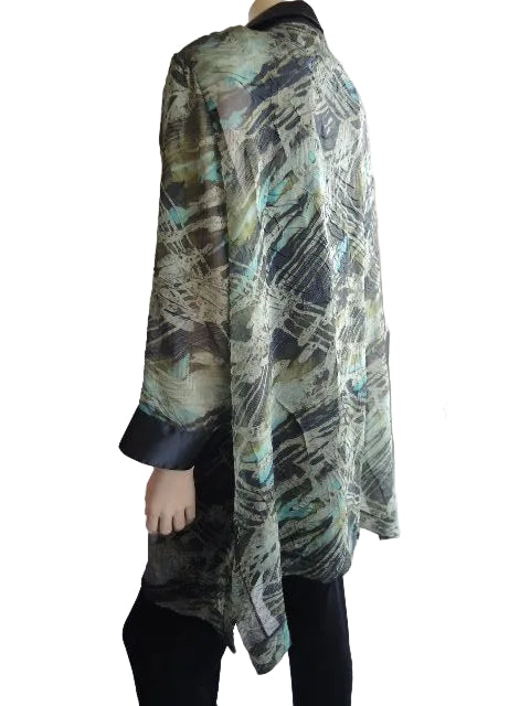 Crushed Satin Trim Jacket