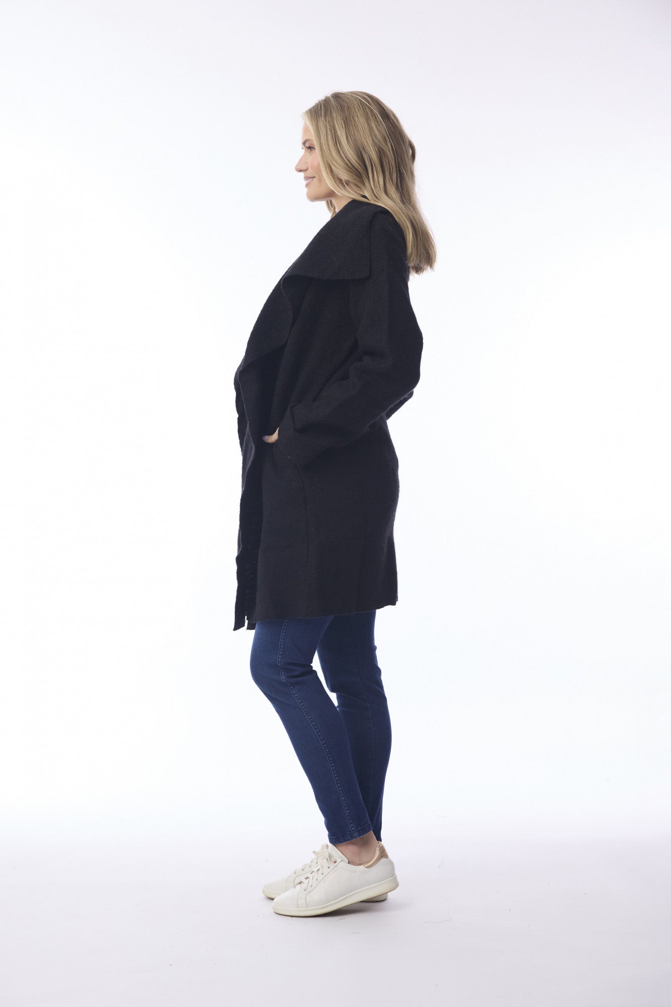 Orientique Wool Wrap Jacket  (Black or Olive)