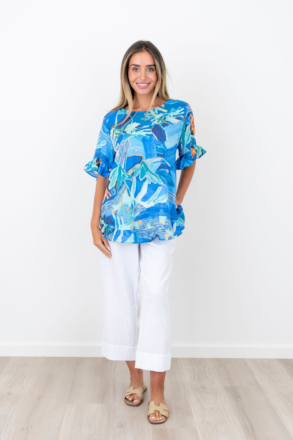 Renoma Organic Cotton Frilled Hem Top