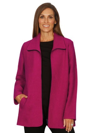 Jillian Boiled Wool Zip Jacket (Black or Red)