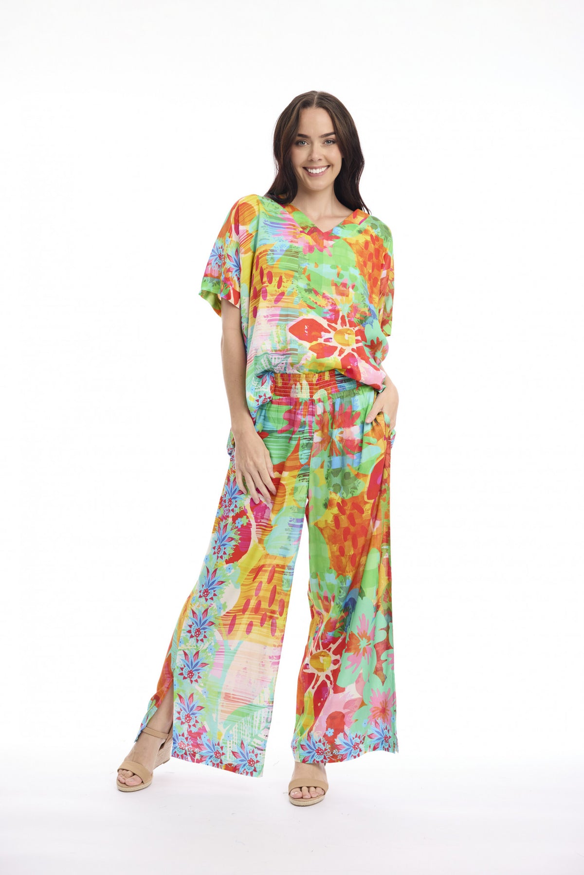 Orientique Tropical Floral Pants