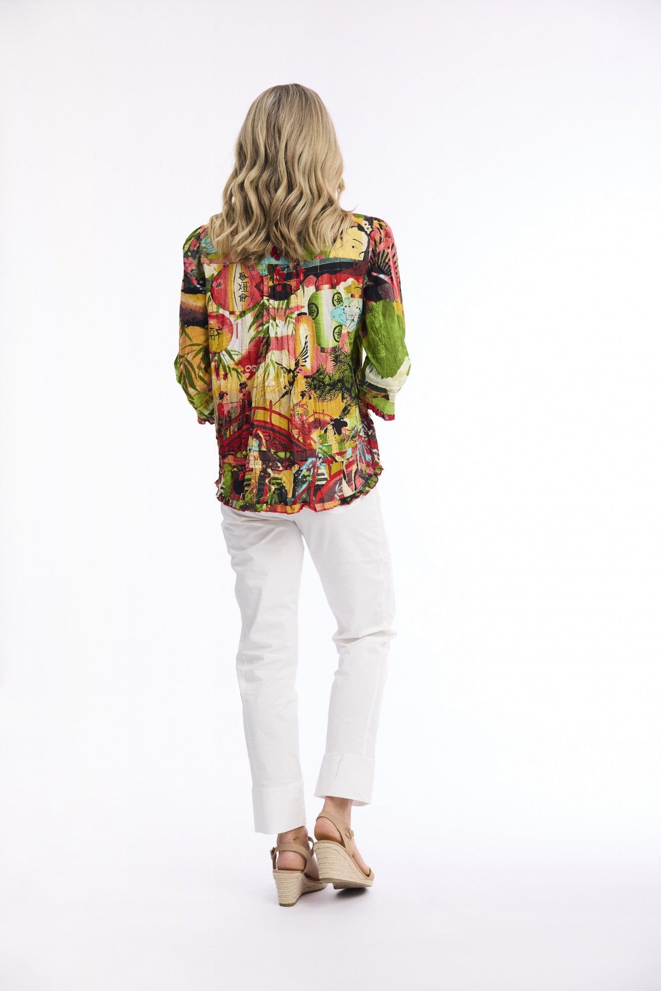 Orientique pleated Organic Cotton Top