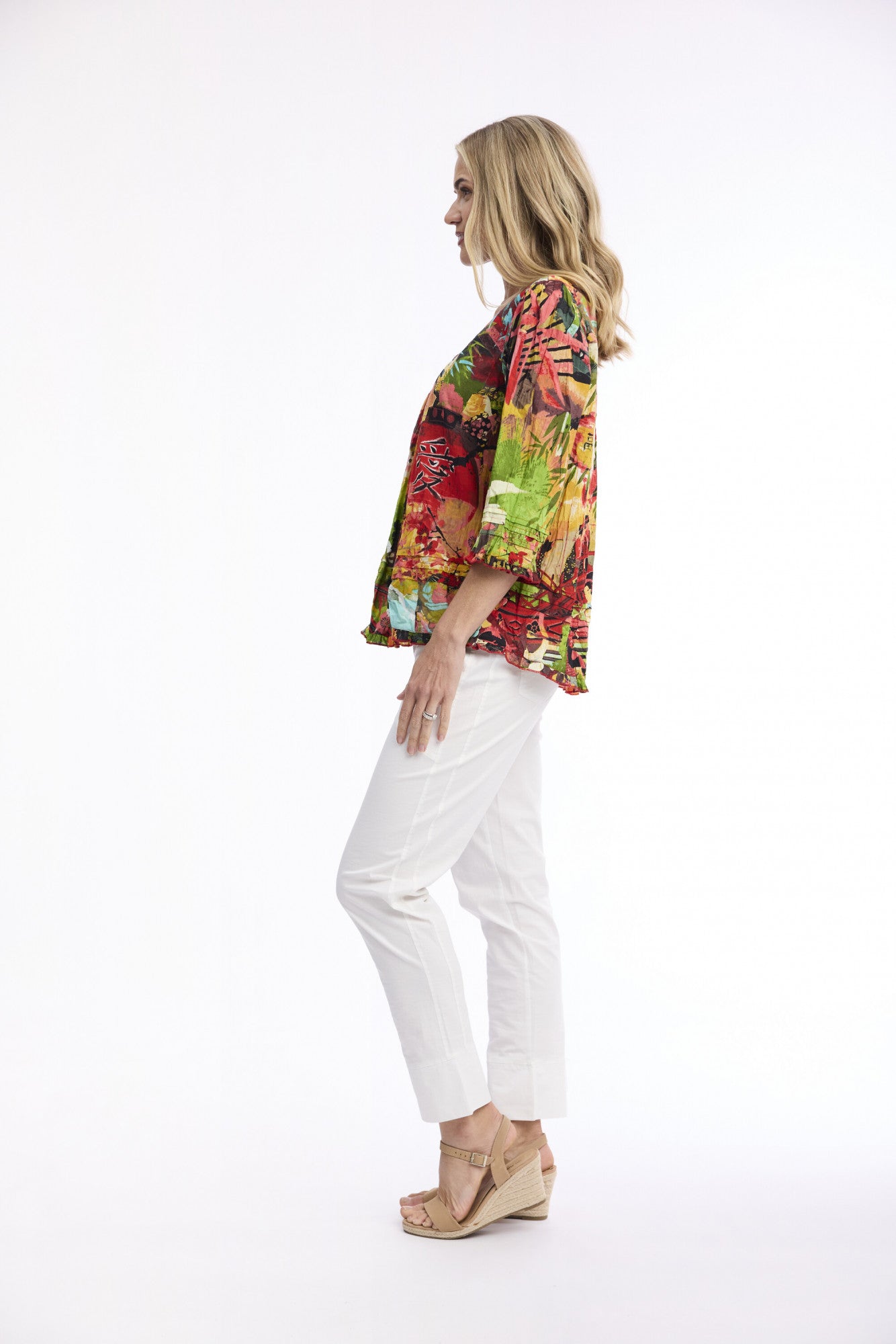Orientique pleated Organic Cotton Top