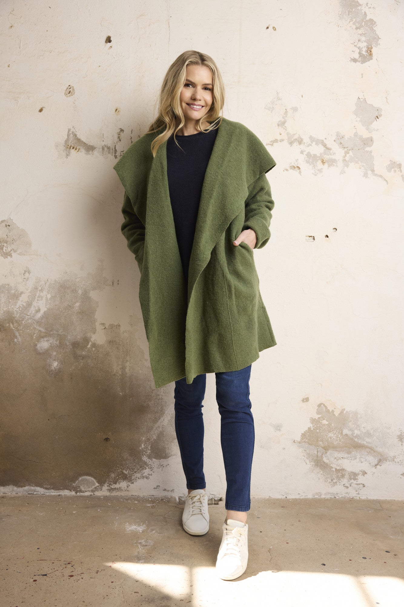 Orientique Wool Wrap Jacket  (Black or Olive)
