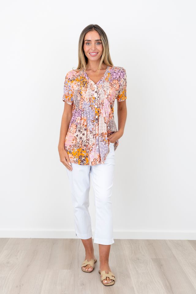 Renoma Flattering Pintuck Top