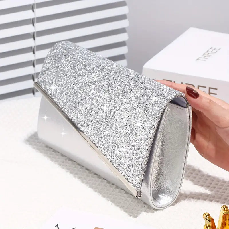 Silver Sparkly Evening Bag