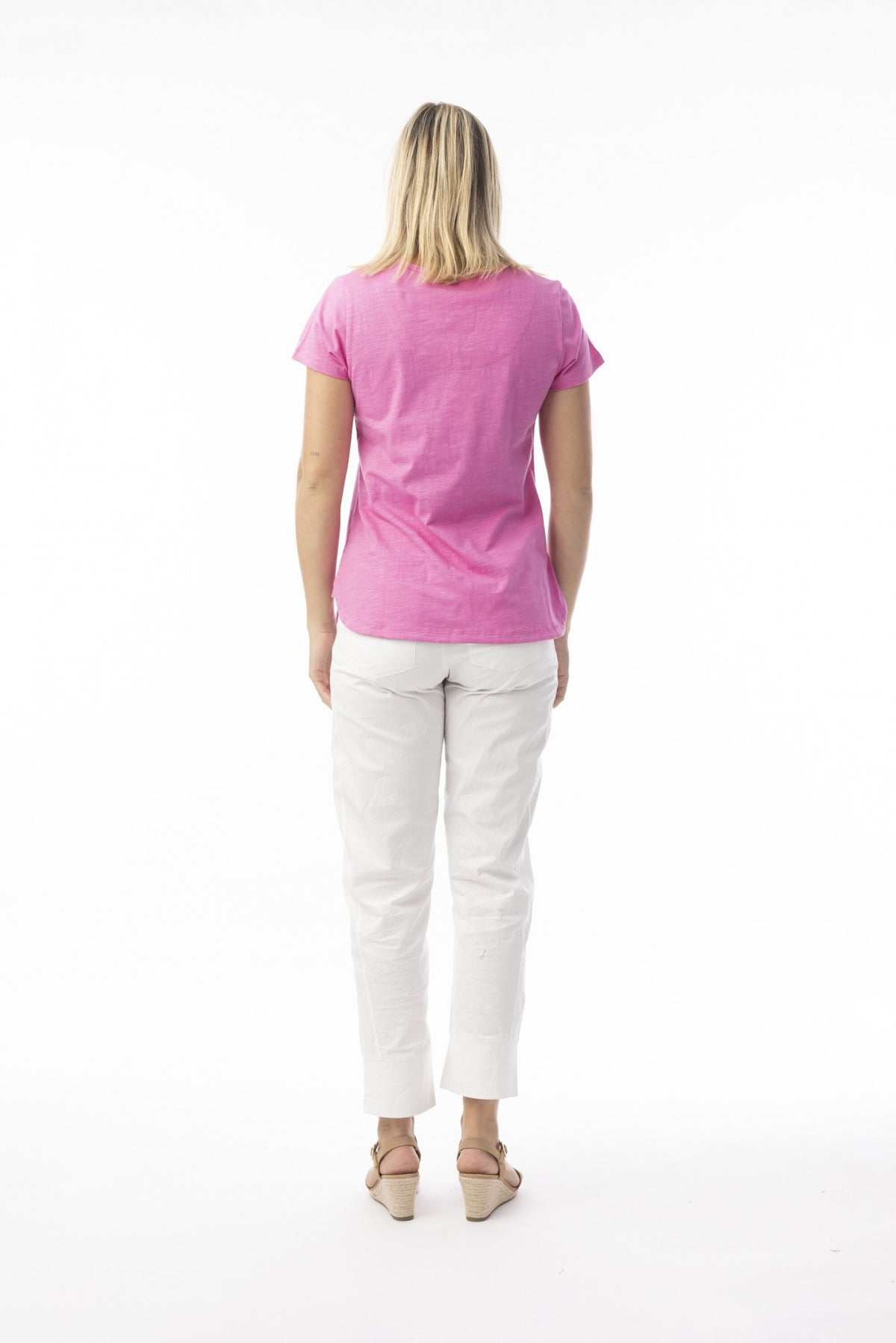 Orientique V Neck Tee (Hot Pink Only)