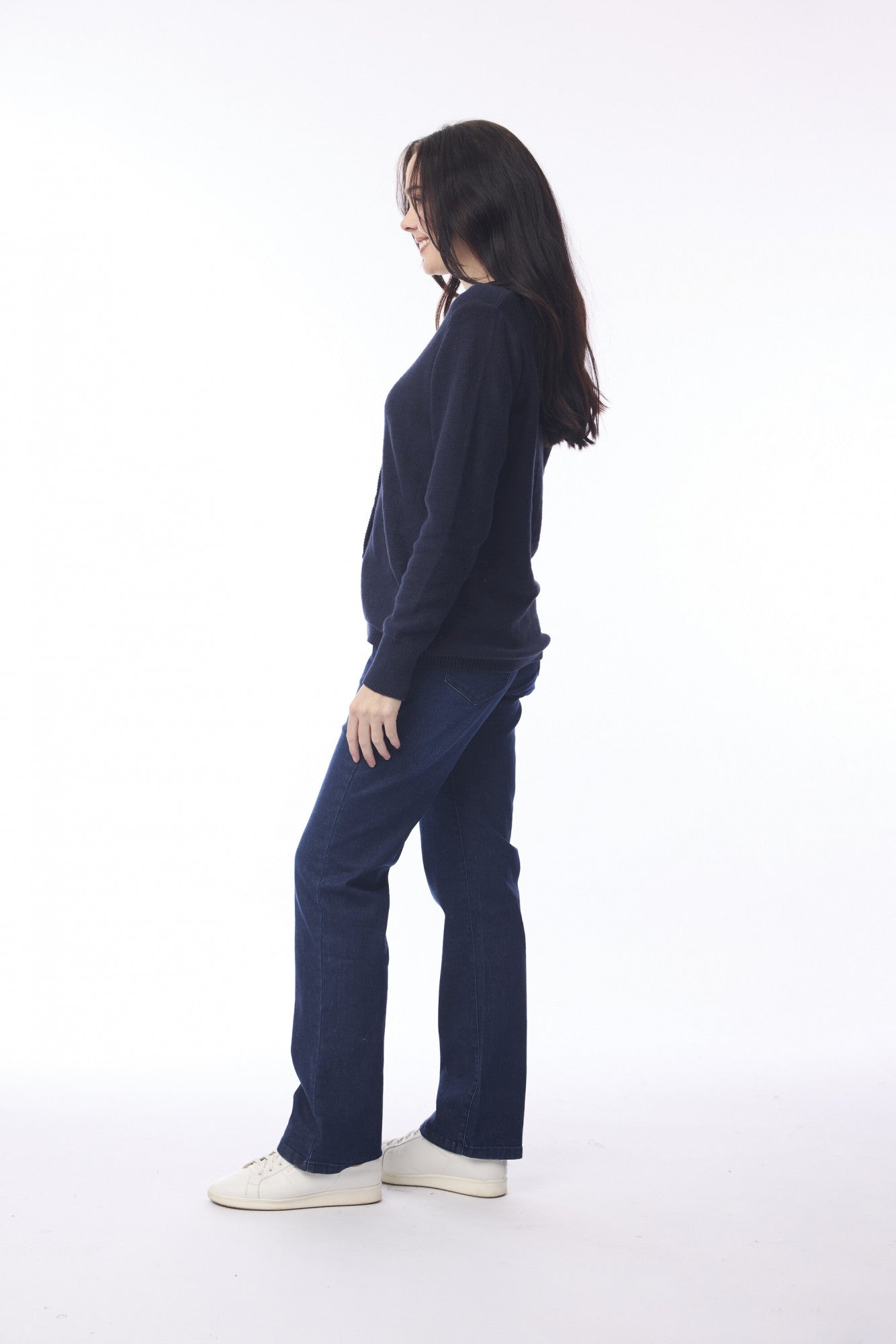 Orientique Organic Cotton Cardigan (Navy)
