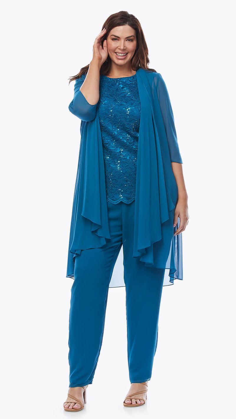 Layla Jones Pant Suit (Navy, Sapphire (Teal), Emerald or Mulberry)