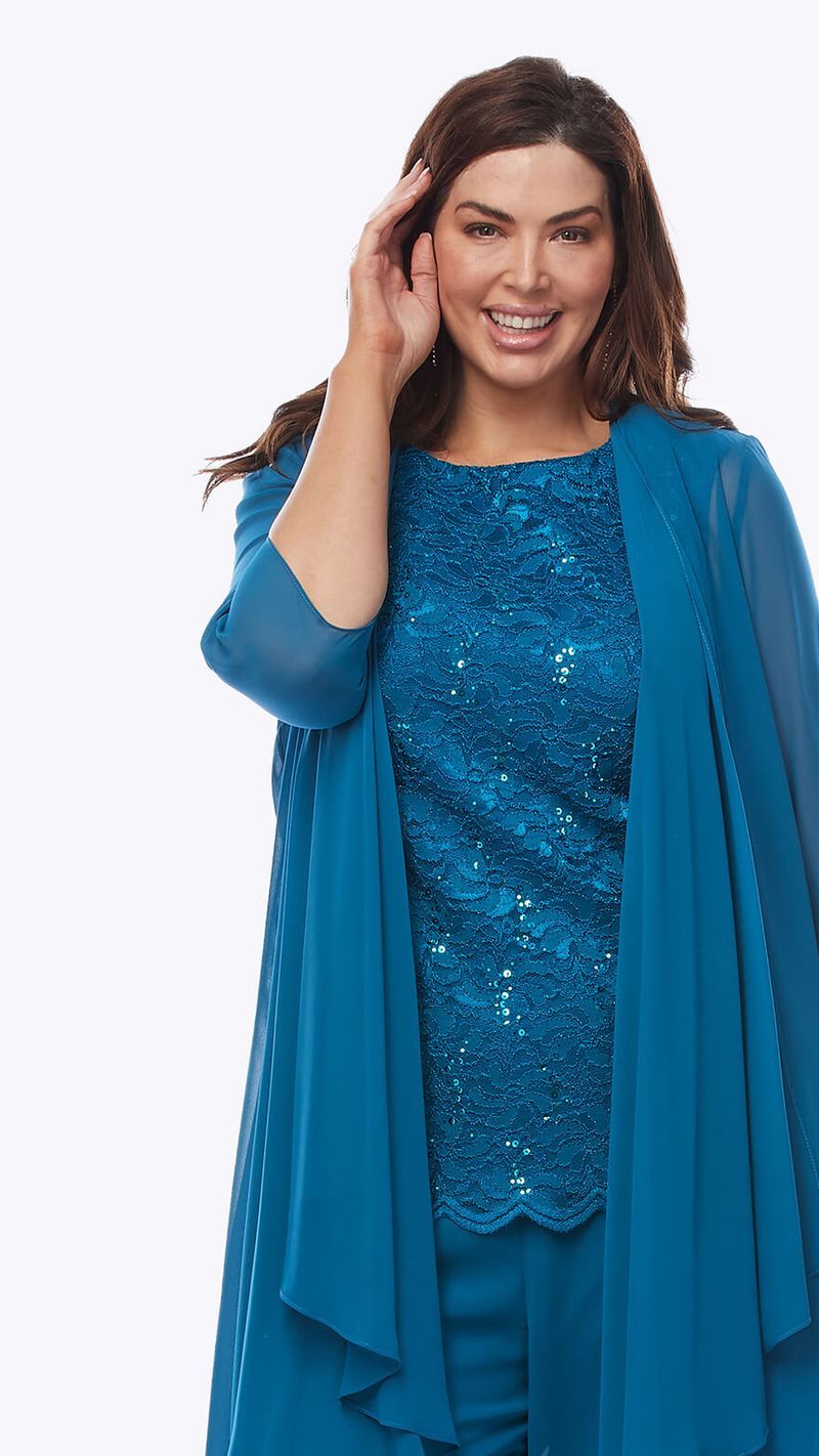 Layla Jones Pant Suit (Navy, Sapphire (Teal), Emerald or Mulberry)