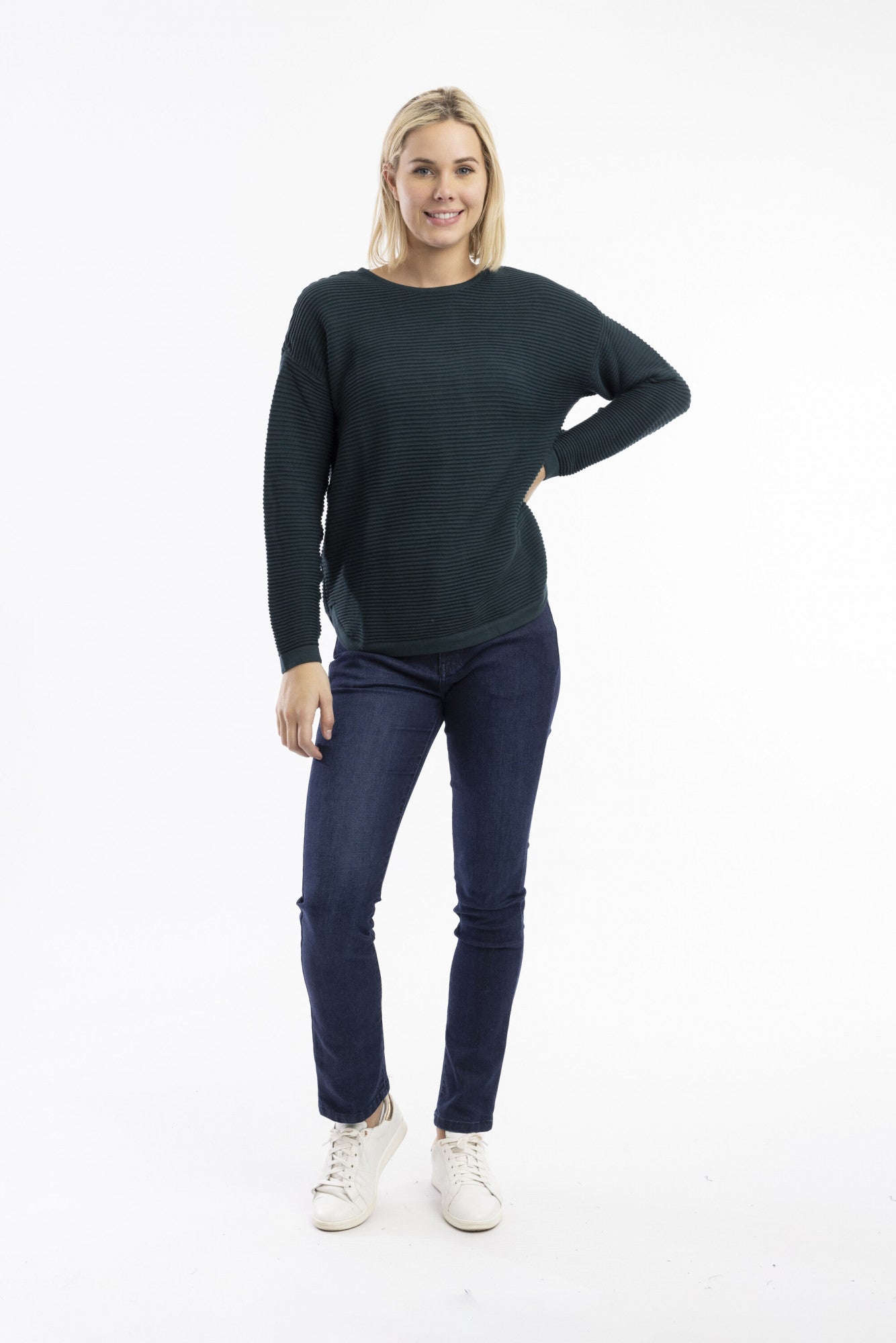 Orientique Organic Cotton Rib Knit Jumper (Many Colours)