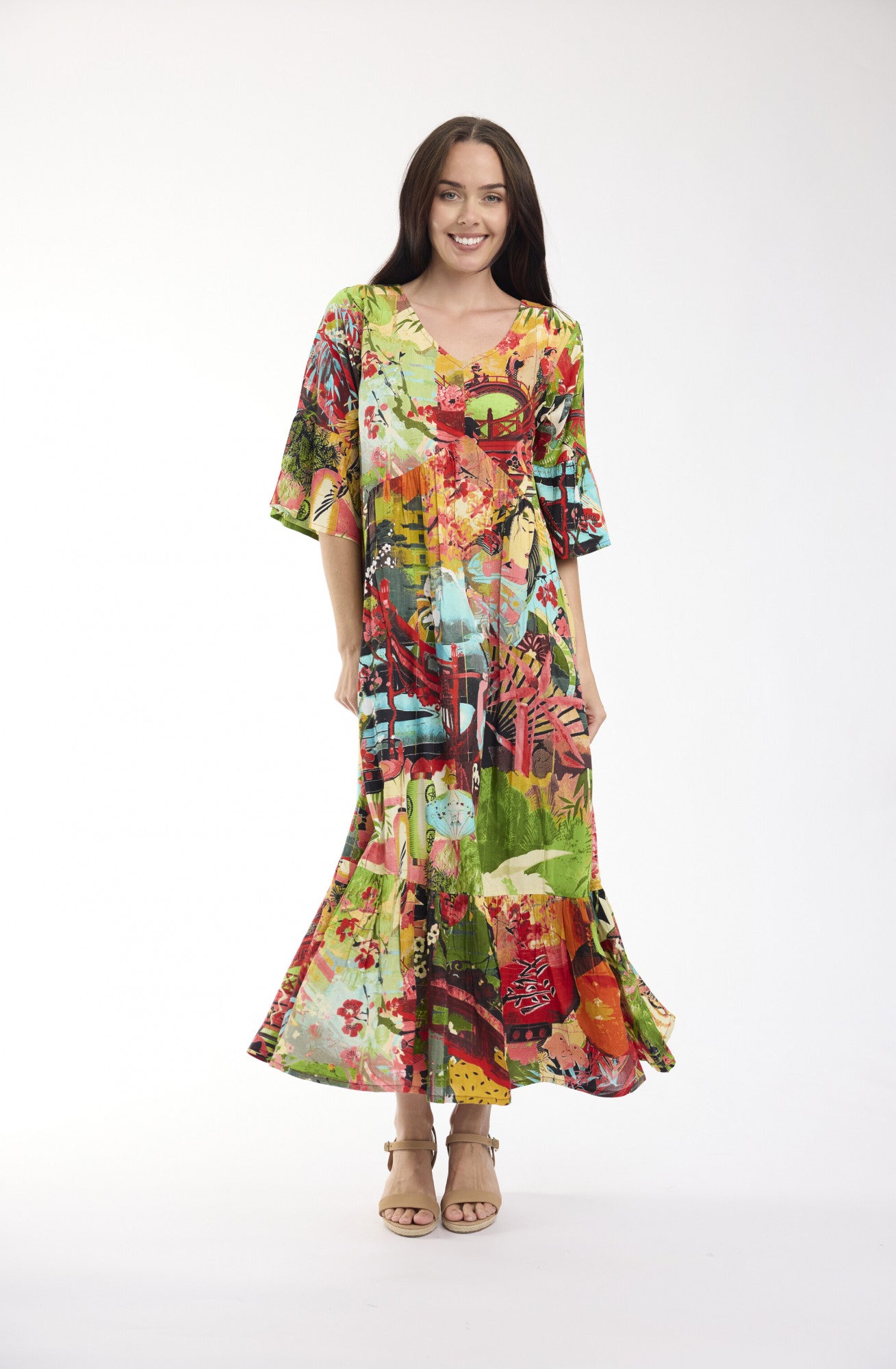 Orientique Jardin Exotique Maxi Dress