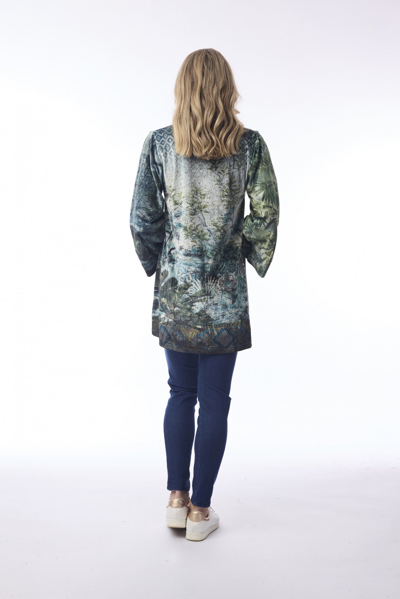 Orientique Digital Print Tropical Jungle Tunic Top