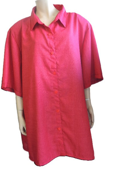 Party Girl Linen Look Shirt (Red or Pink)