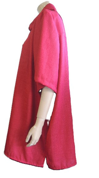 Party Girl Linen Look Shirt (Red or Pink)