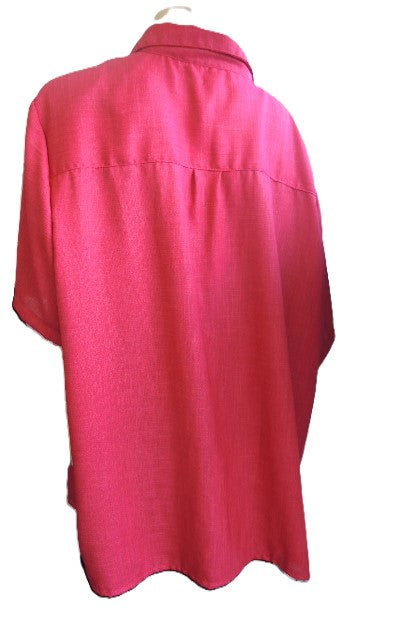 Party Girl Linen Look Shirt (Red or Pink)