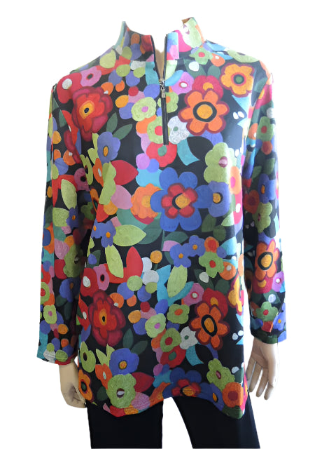 LS Collection Zip Neck Top