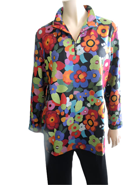 LS Collection Zip Neck Top