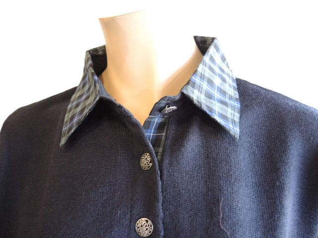 Bromley Navy Collared Knit Top (JoRo Style)