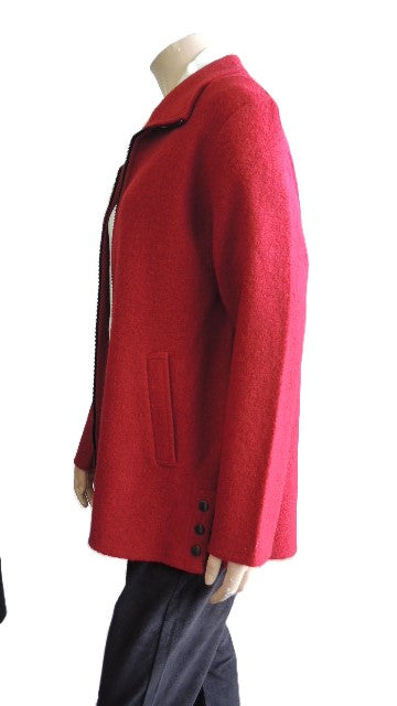Jillian Boiled Wool Zip Jacket (Black or Red)