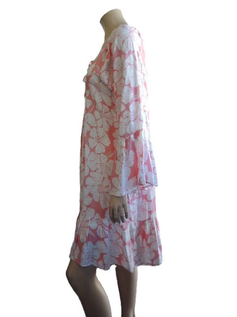 Pink and White Rayon Dress