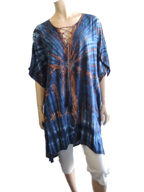 Tie Dyed Short Kaftan Top (Many Colours)