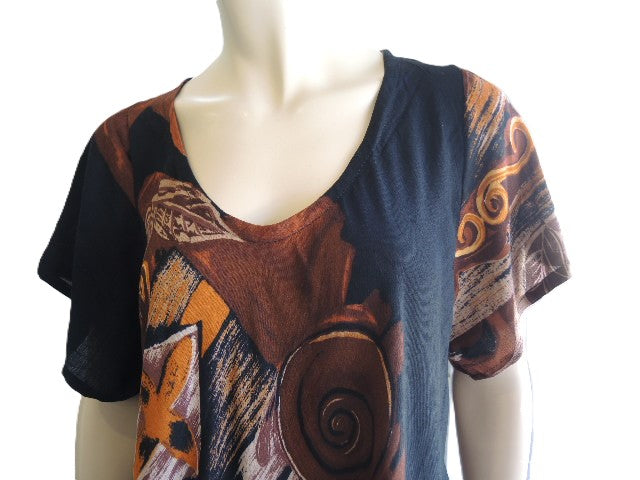 Printed Crinkle Rayon Top (Fits up to size 18)