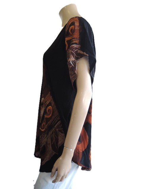 Printed Crinkle Rayon Top (Fits up to size 18)