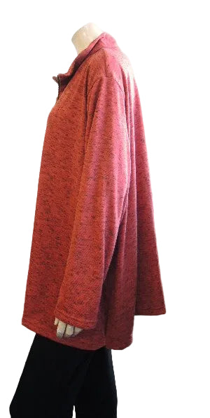 Party Girl Stretch Zip Neck Top (Teal Charcoal, Rust)