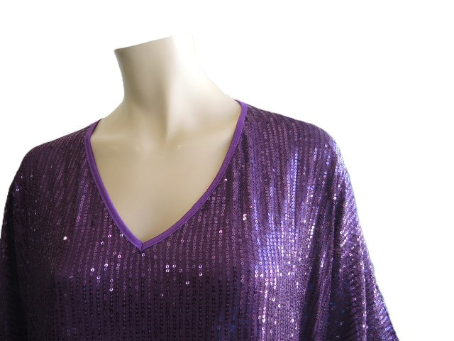 Purple Sequined Evening Top (Size 28)