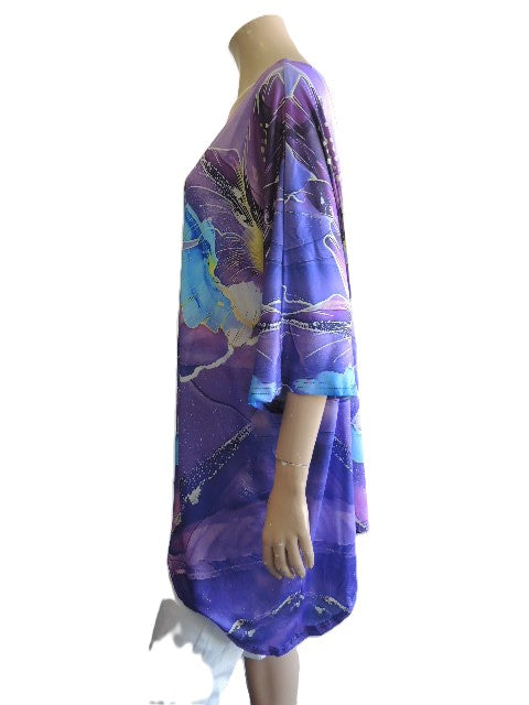 Purple Patterned Stretch Top