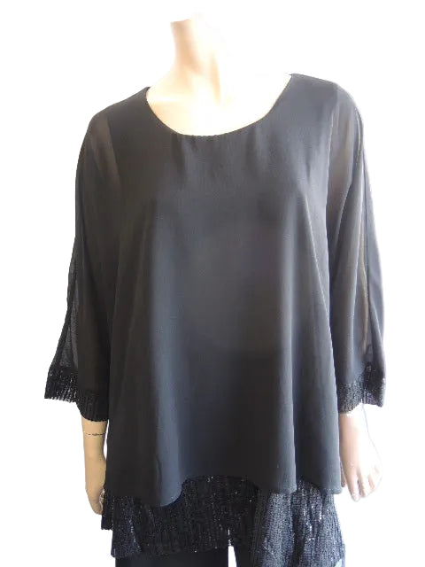 OPM Overlay Top with Sequin Trim (3 Colours )