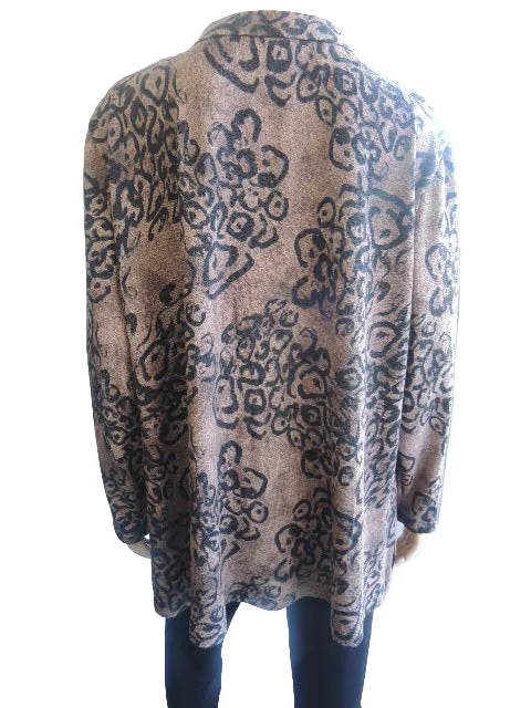 Party Girl Stretch Zip Neck Patterned Top