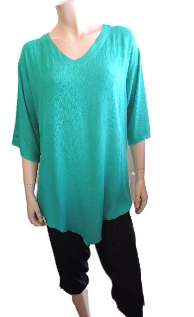 Plain Crinkle Rayon Top (Many Colours up to Size 36)
