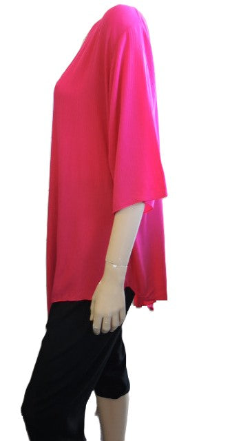 Plain Crinkle Rayon Top (Many Colours up to Size 36)