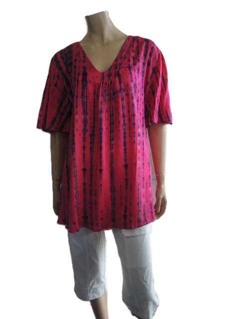 Plusss Gathered Front V Neck Top