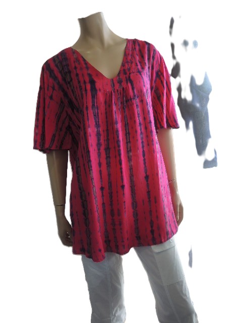 Plusss Gathered Front V Neck Top