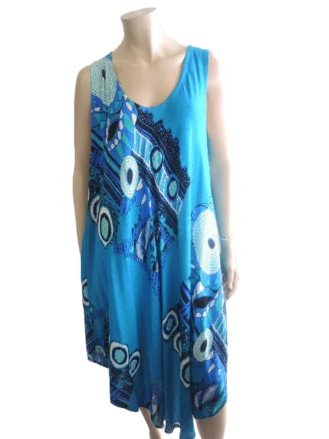 Crinkle Rayon Sleeveless Dress (up to size 18)