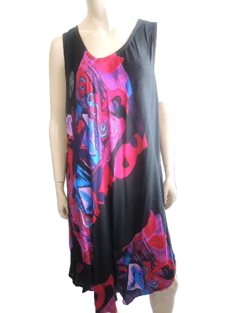 Crinkle Rayon Sleeveless Dress