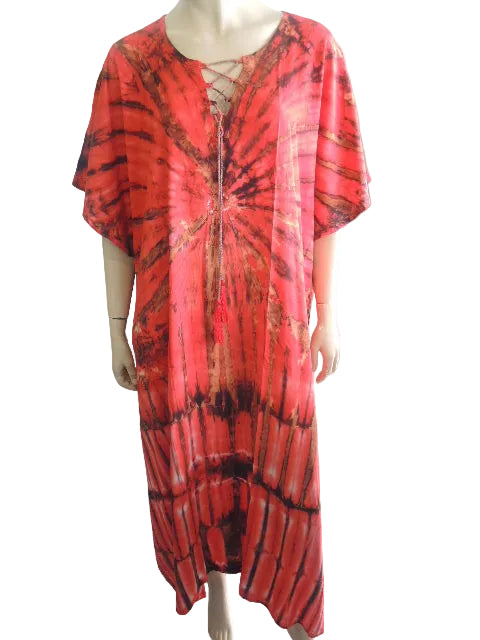 Long Tie Dyed Rayon Kaftan