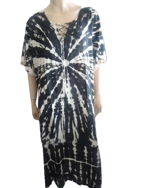 Long Tie Dyed Rayon Kaftan