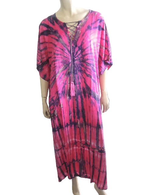 Long Tie Dyed Rayon Kaftan