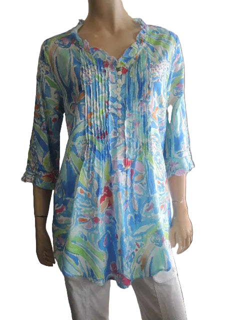 Renoma Organic Cotton Frilled Neck Top