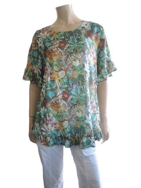 Renoma Organic Cotton Frilled Hem Top